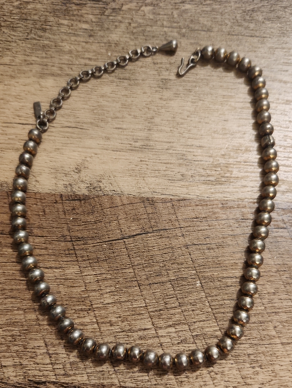 Vintage Monet Silver-Tone Beaded Necklace VERY WORN